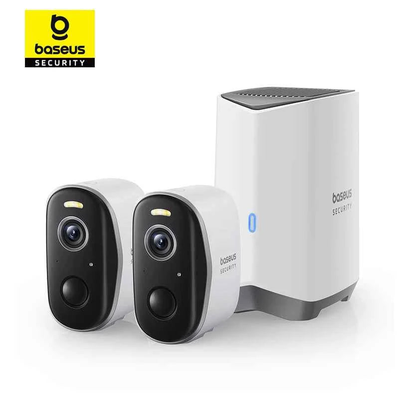 Baseus Security Protection N1 Plus 2K Outdoor Camera Wireless Home Camera Night Vision Color and Alarm 16TB Expandable 2-Cam Kit - Limetastore