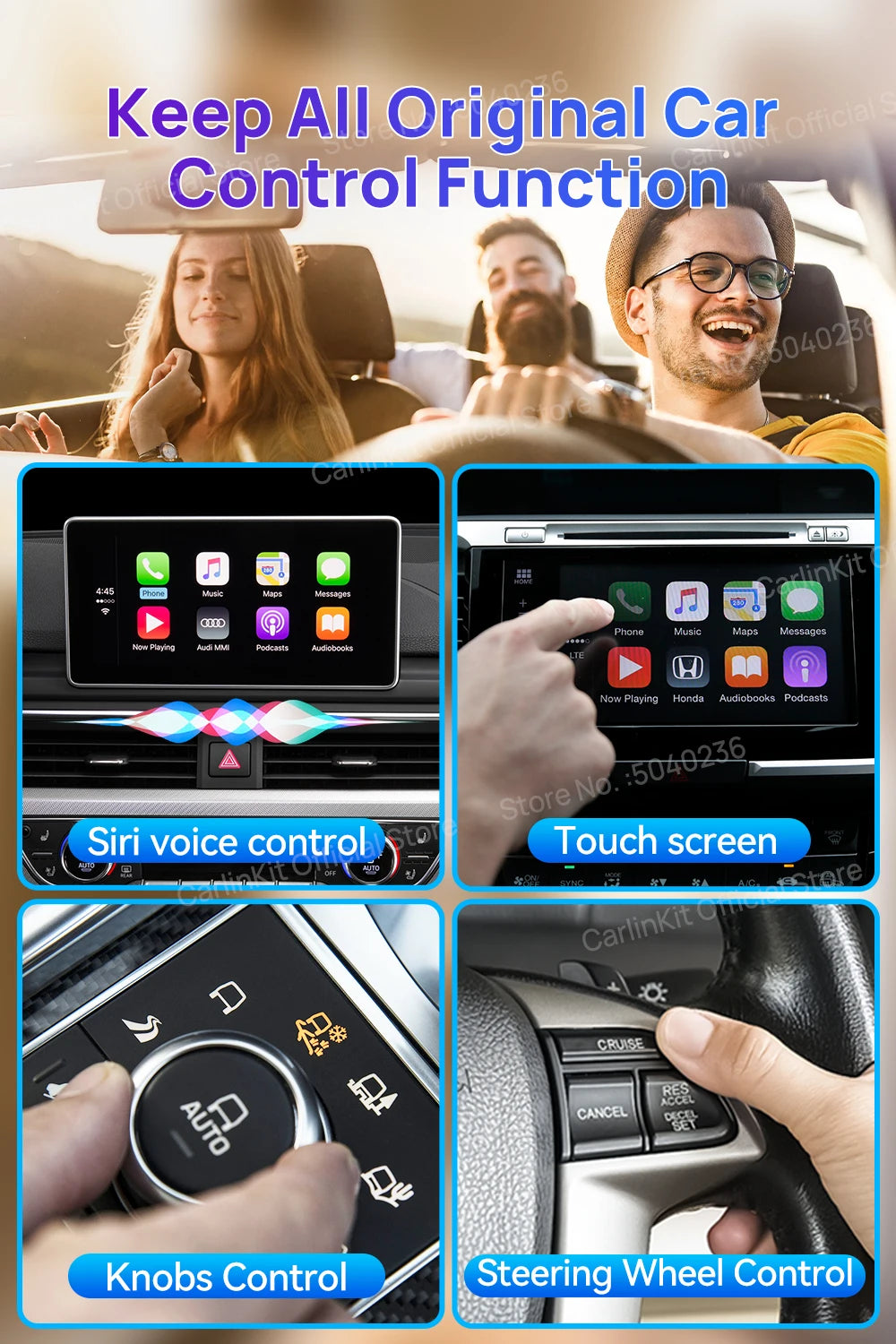 CarlinKit Android 13 8+128GB brezžični CarPlay AI Box