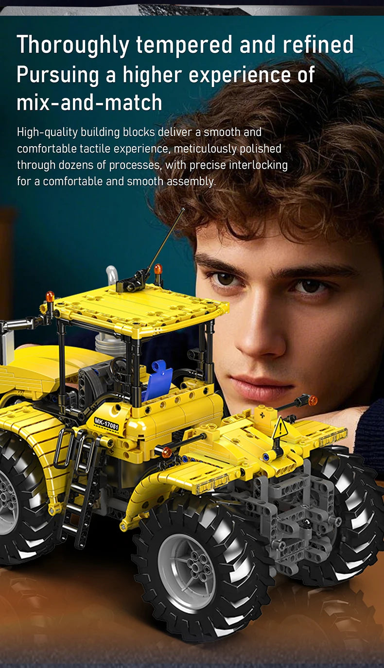 Mould King 17081/17082 RC Challenger Articulated Tractor | Motorized Technical Engineering Truck Building Set - Limetastore