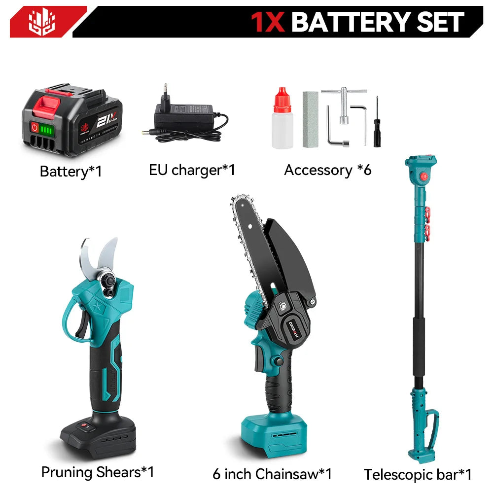 ONEVAN 4‑in‑1 Brushless Telescoping Pole Chainsaw | 3500W High‑Branch Pruner