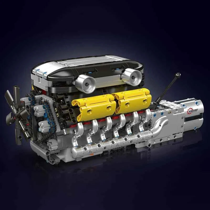 Mould King 10202 Motorized V12 Engine & Transmission Building Set - Limetastore