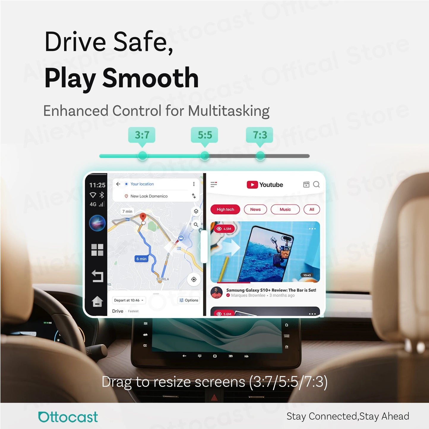 OTTOCAST Ottaibox E2 Android 13 Brezžični CarPlay AI Box