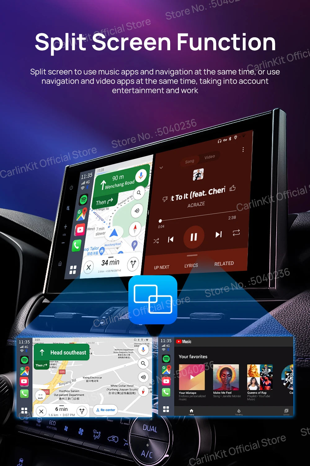 CarlinKit Android 13 8+128GB brezžični CarPlay AI Box