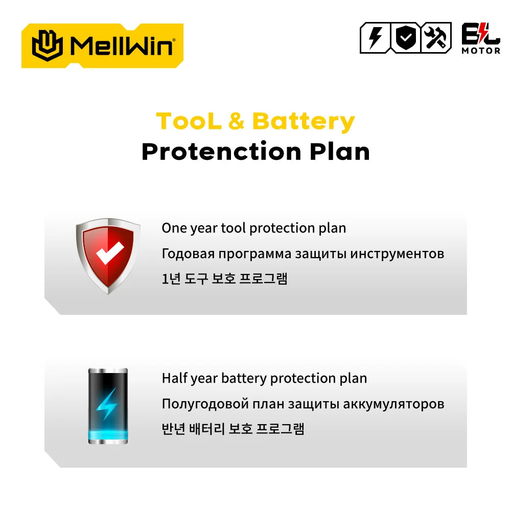MELLWIN 480N.m Brushless Electric Impact Drill Set 3 IN 1 Cordless Multipurpose Screwdriver Tool Set For Makita 18V Battery Pin - Limetastore