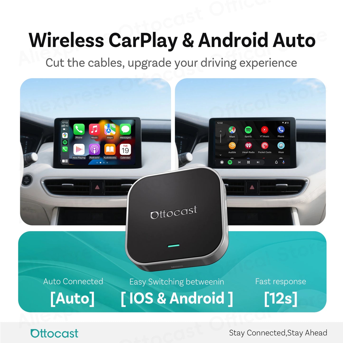 OTTOCAST Ottaibox E2 Android 13 Brezžični CarPlay AI Box