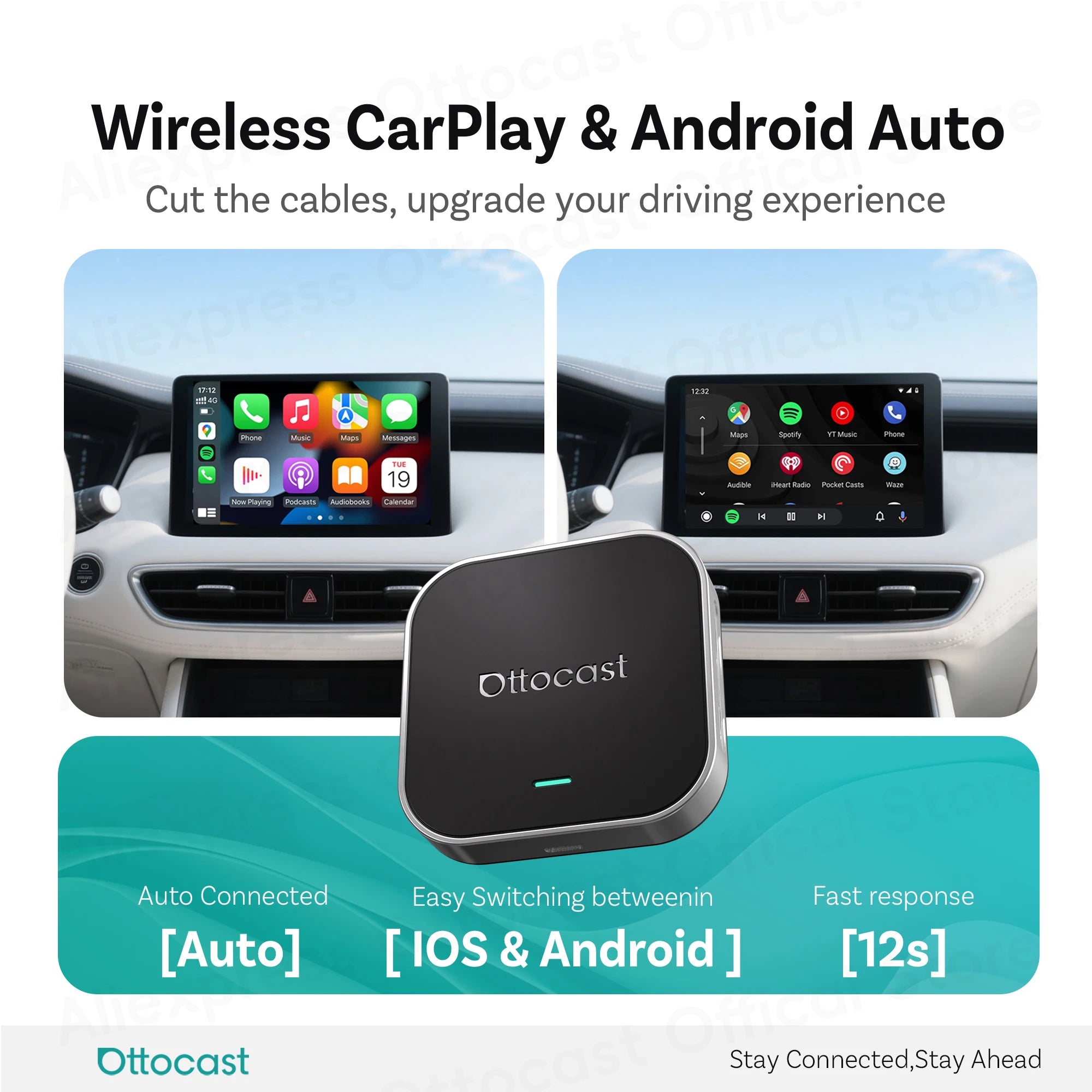 OTTOCAST Ottaibox E2 Android 13 Brezžični CarPlay AI Box
