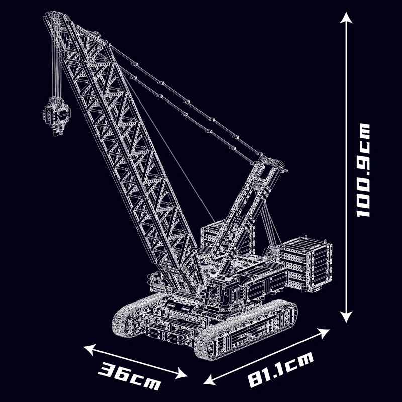 Mould King 17046 RC Wacker 16000 Crawler Crane – Motorized Technical Engineering Crane Building Block Set for Kids & Collectors - Limetastore