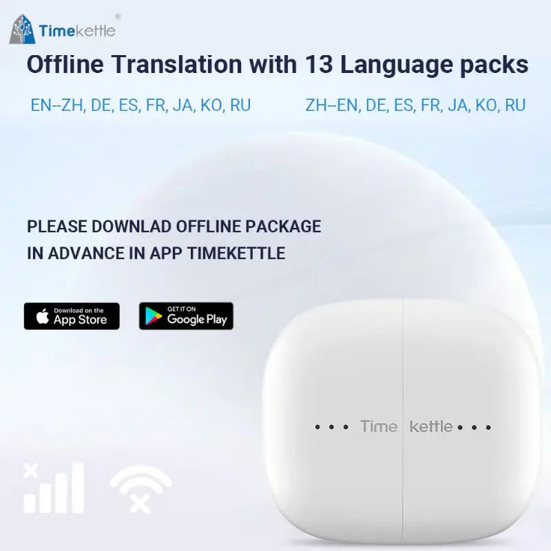 Ušesne slušalke Timekettle M3 Translator, dvosmerni prevod za 43 jezikov