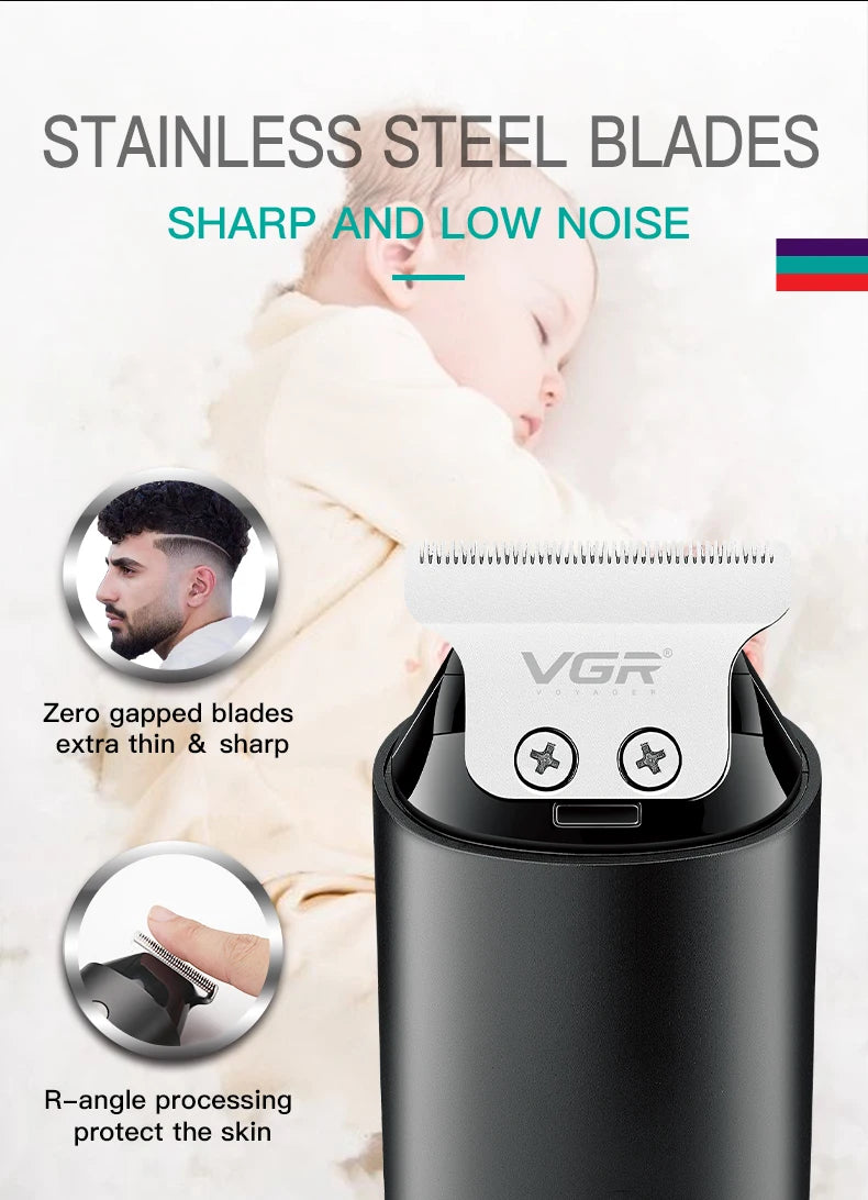 VGR V-932 Mini Pocket Hair Trimmer 0.5-3mm Zero-Cut 120-Min