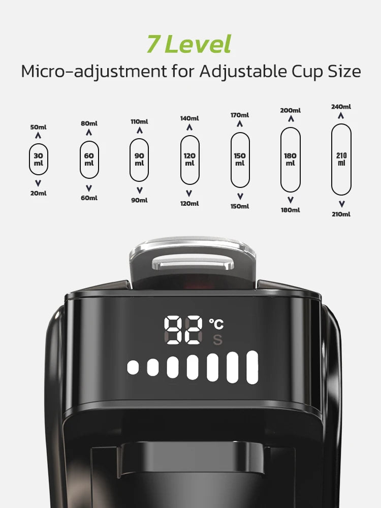 HiBREW H1B – aparat za kavo 6 v 1 na več kapsul | aparat za pripravo toplega in hladnega espressa | združljiv s kapsulami Dolce Gusto, Nespresso in mleto kavo