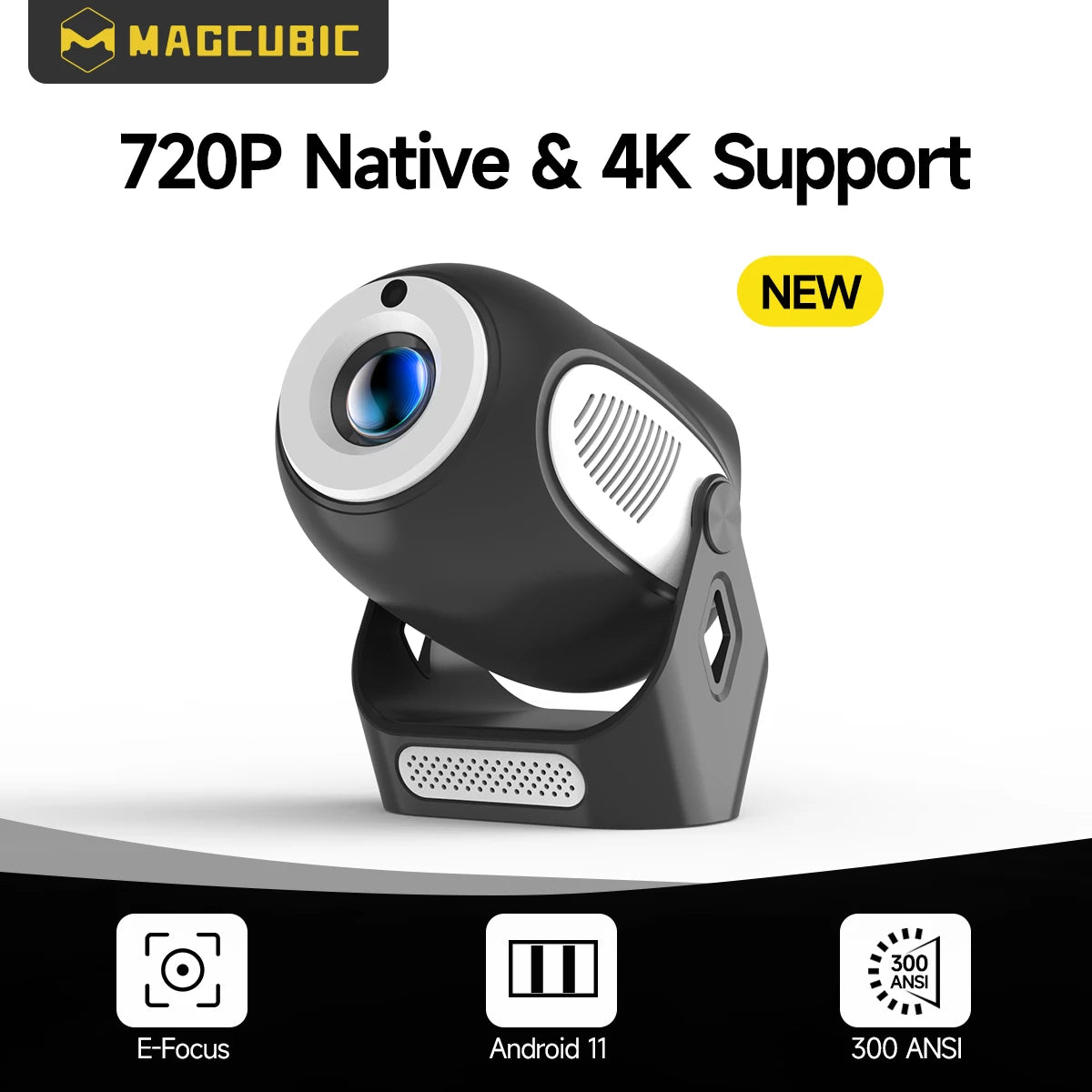Magcubic HY300 X Smart Mini Projector | Electric Focus & WiFi 6 | 300 ANSI Android 11