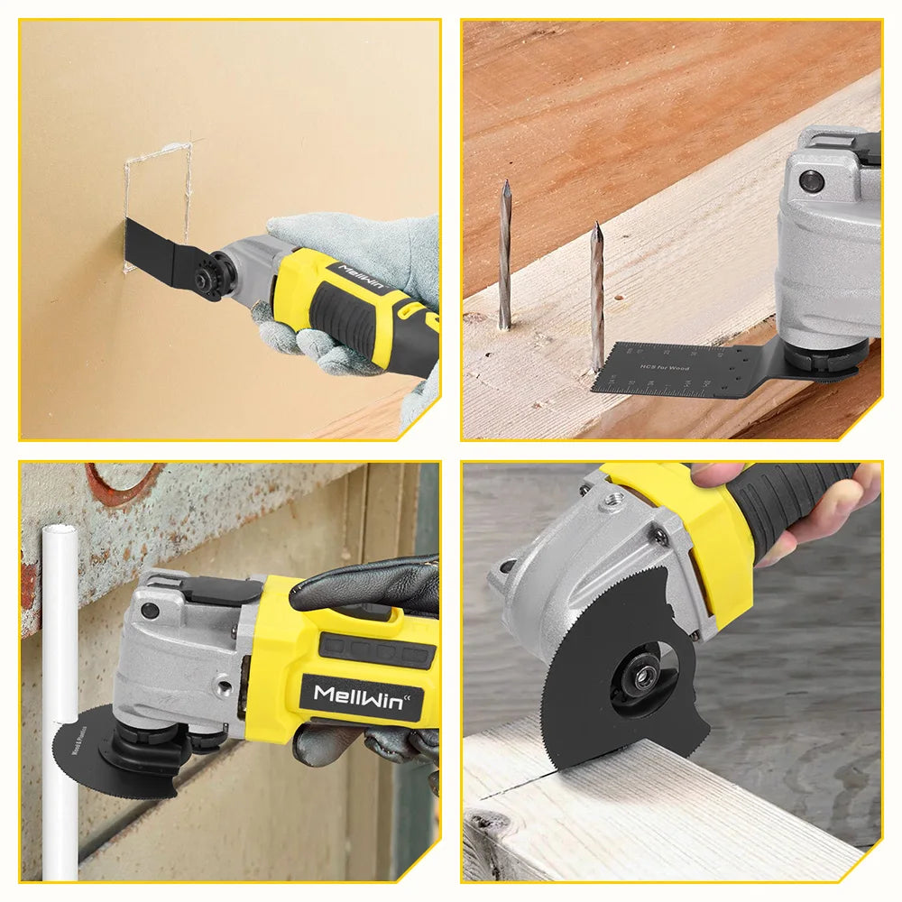 MELLWIN Brushless Oscillating Multi Function Tool Electric Saw Polisher woodworking Cutting Tool For Makita 18V Battery Pin - Limetastore
