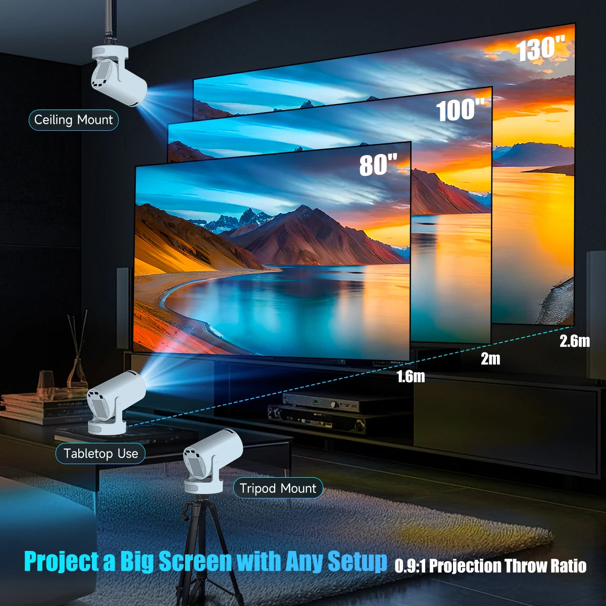 Magcubic HY300 Pro+ Smart Projector | Android 14 & 8K Support | 8000 Lumens WiFi 6