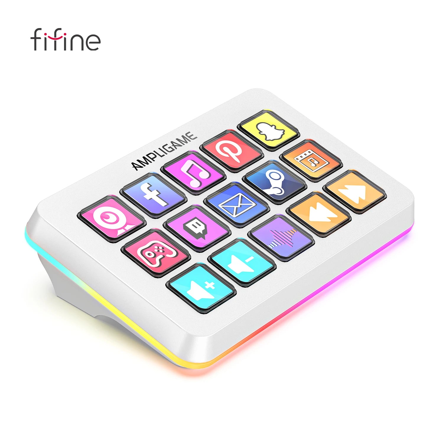FIFINE D6 Macro Stream Controller – 15-tipkovni programabilni krmilnik za pretakanje v živo prek OBS, Twitch in YouTube