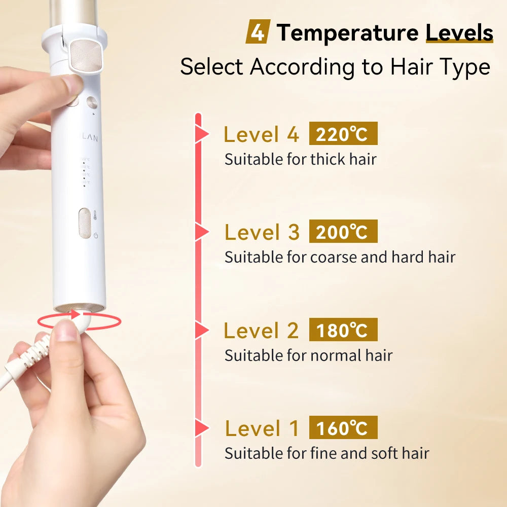 ANLAN Automatic Curling Iron | 30s Heat, Smart Temp, Ceramic Curls