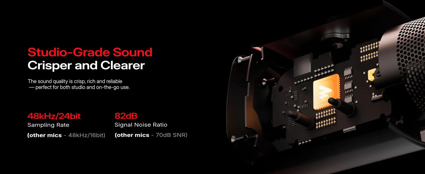 Maono PD100W – Wireless Dynamic Microphone | 50 m Range, One‑Touch Noise Reduction & RGB Lighting for Gaming, Streaming & Live Recording