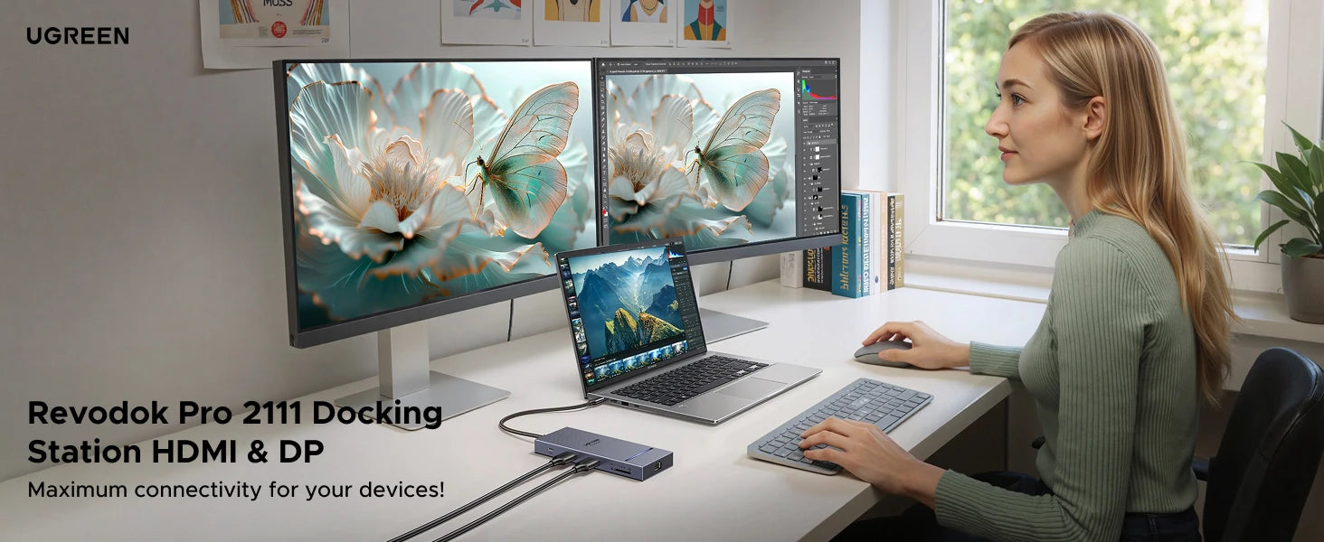 UGREEN 11-v-1 zvezdišče USB-C s 4K120Hz DisplayPort, 4K60Hz HDMI, USB 3.2 10Gbps