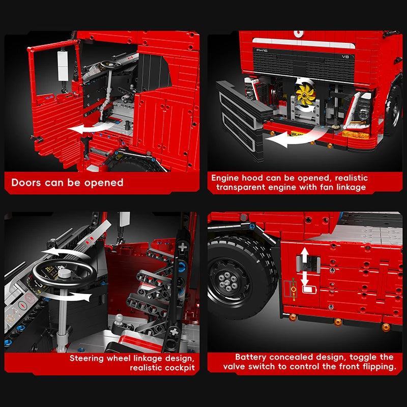 Mould King 19015 / 19015T RC Tractor Truck Building Set | Motorized Technical Semi-Truck Model - Limetastore