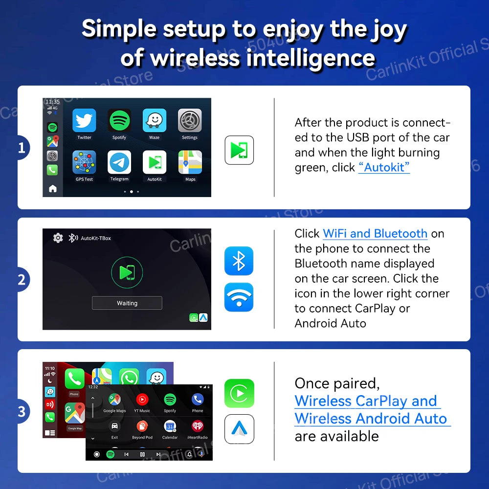 CarlinKit Tbox-Ultra Android 15 8+128GB Brezžični CarPlay AI Box