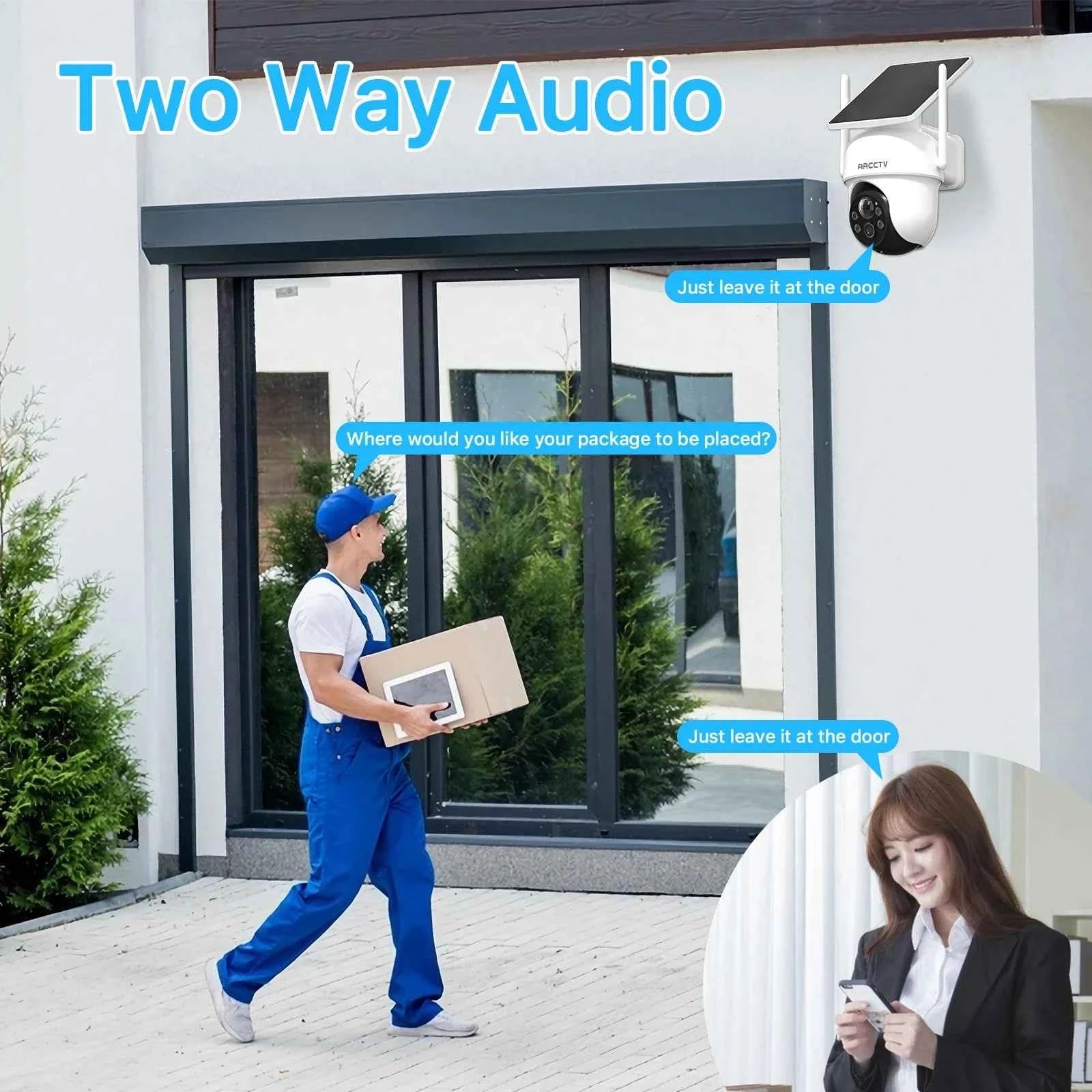 ARCCTV 4MP Wifi Solar Camera Kit Outdoor Wireless Security Surveillance Camera Set Siren Alarm Humanoid Detection Two Way Audio - Limetastore