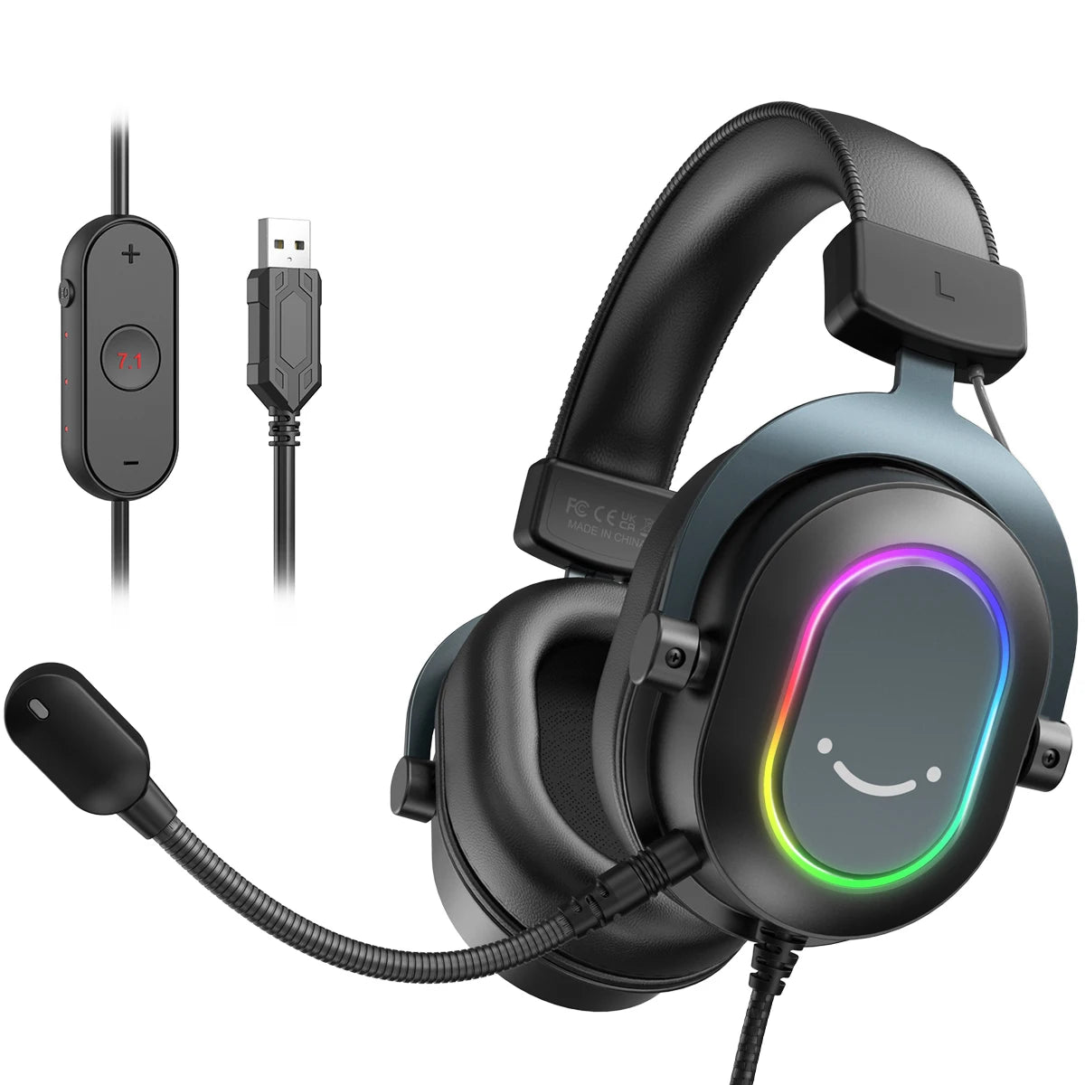 Igralne slušalke FIFINE Ampligame H6P – RGB, 7.1 prostorski zvok, USB, mikrofon