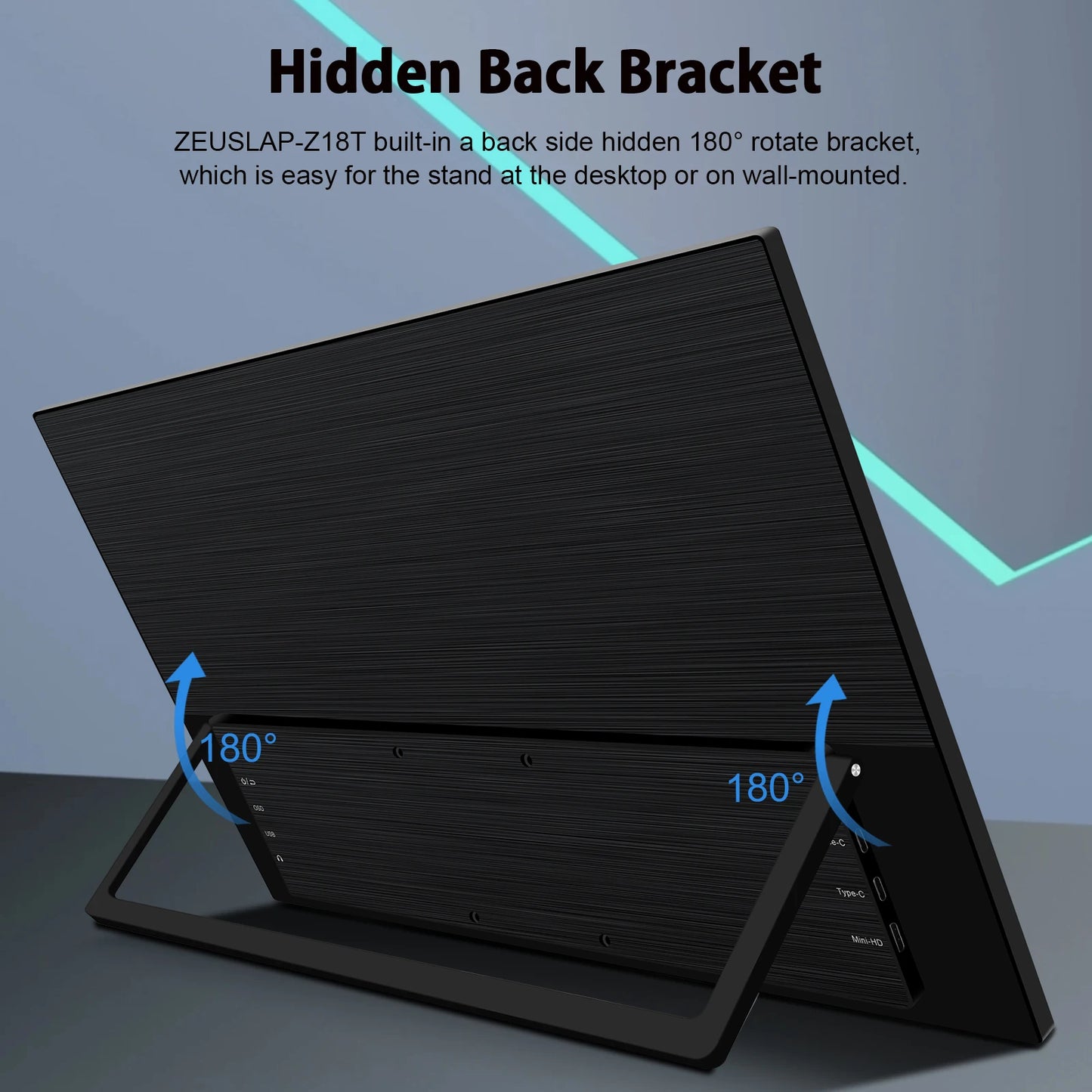 ZEUSLAP 18.5" Portable Touch Monitor | 100Hz, 100% sRGB, With Stand
