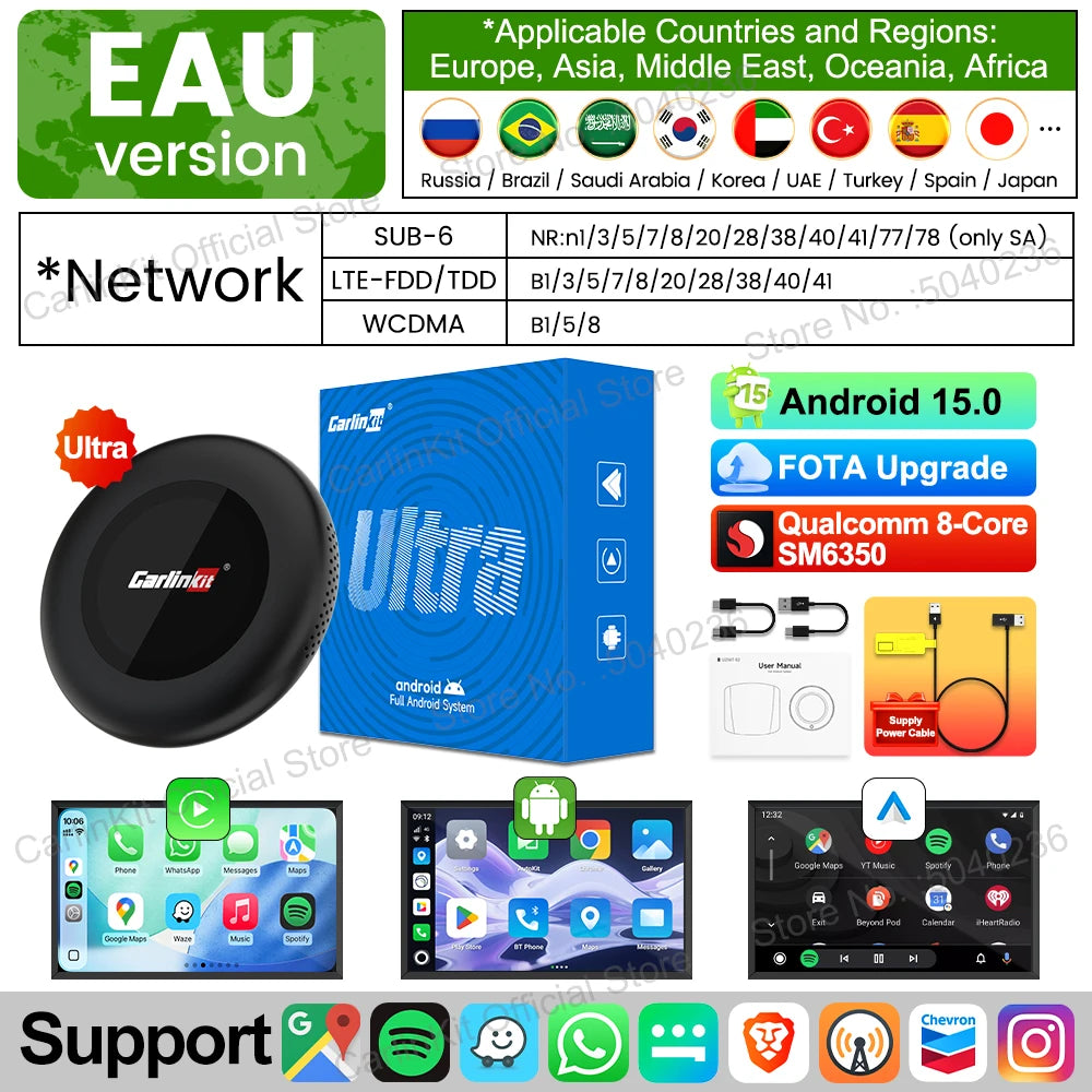 CarlinKit Tbox‑Ultra3 Android 15 5G LTE WiFi6 AI Box