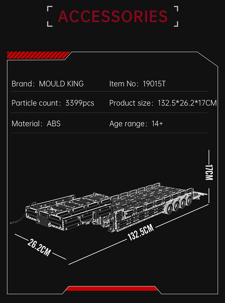Mould King 19015 / 19015T RC Tractor Truck Building Set | Motorized Technical Semi-Truck Model - Limetastore