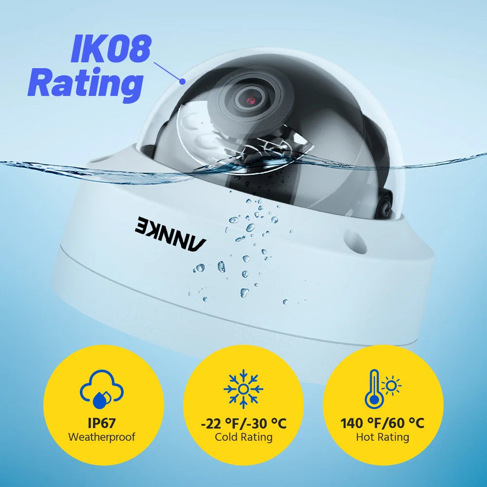 ANNKE 4K 8MP PoE CCTV sistem | 16-kanalni NVR H.265, 16× 8MP EXIR kamere, 30m nočni vid