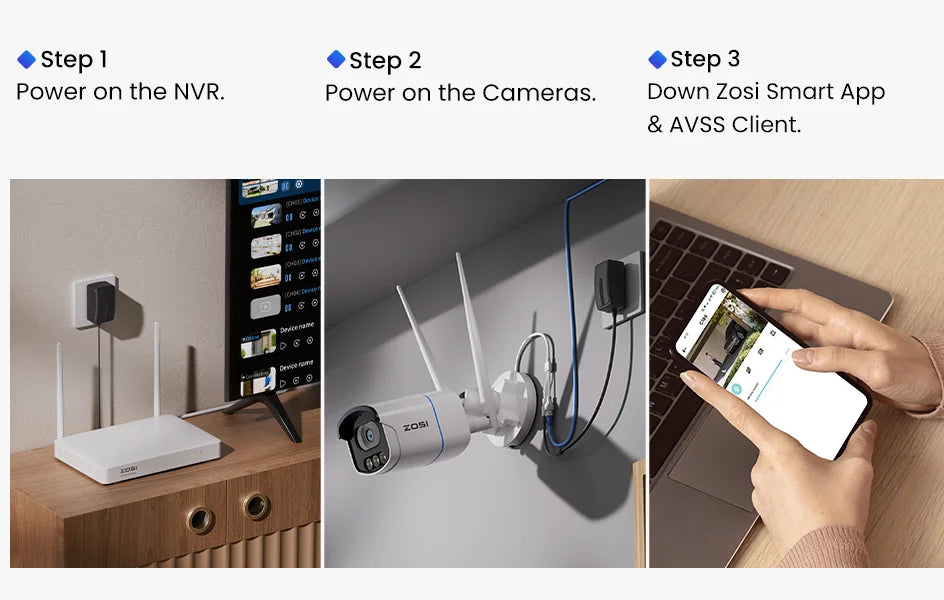 ZOSI 4K WiFi 6 Security Camera System – Aurora Lux True Color Night Vision, 8CH 8MP NVR with 8MP/5MP