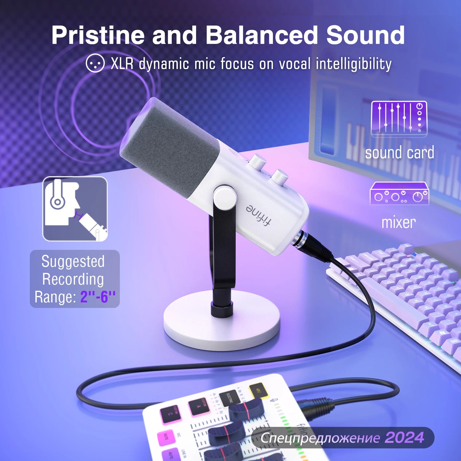 FIFINE AmpliGame AM8W White USB/XLR Dynamic Mic | RGB Gaming & Streaming - Limetastore