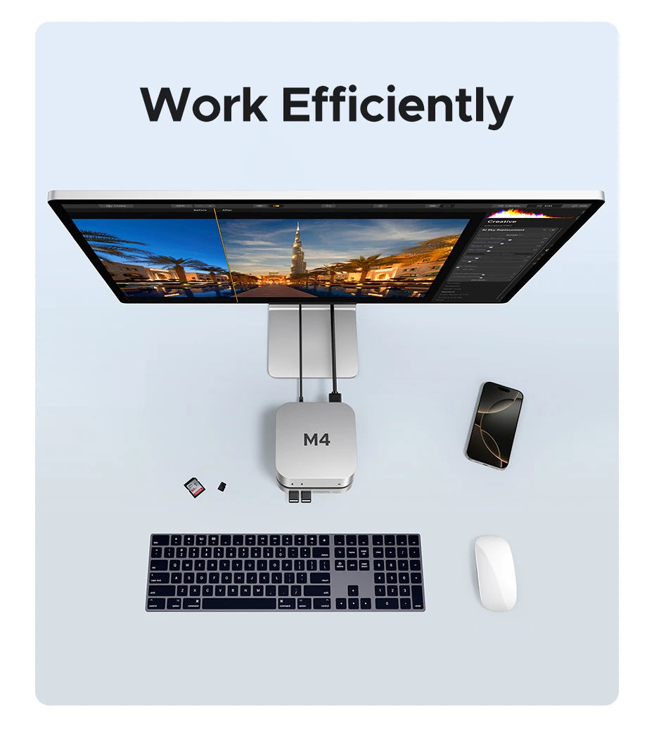 UGREEN Mac Mini priklopna postaja s 4K240Hz DisplayPortom, režo za M.2 NVMe SSD