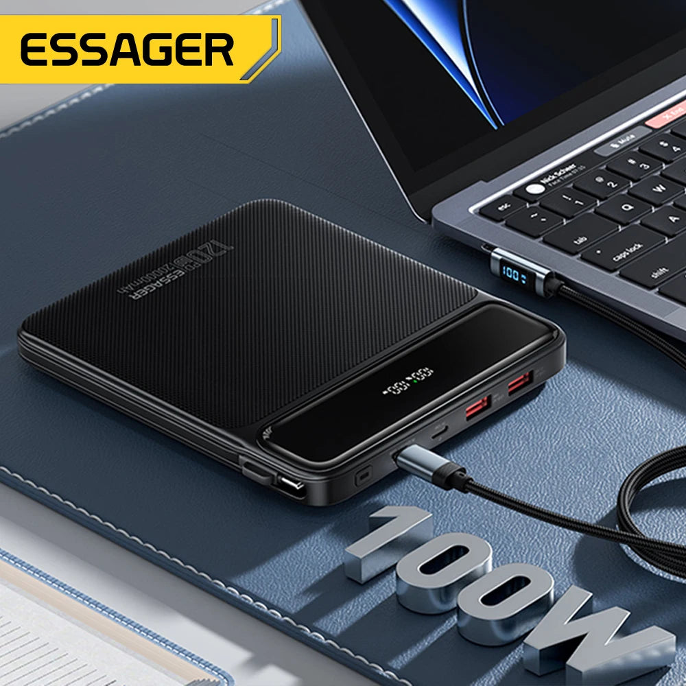 Essager 100W 20000mAh Power Bank – prenosna zunanja baterija s hitrim polnjenjem PD