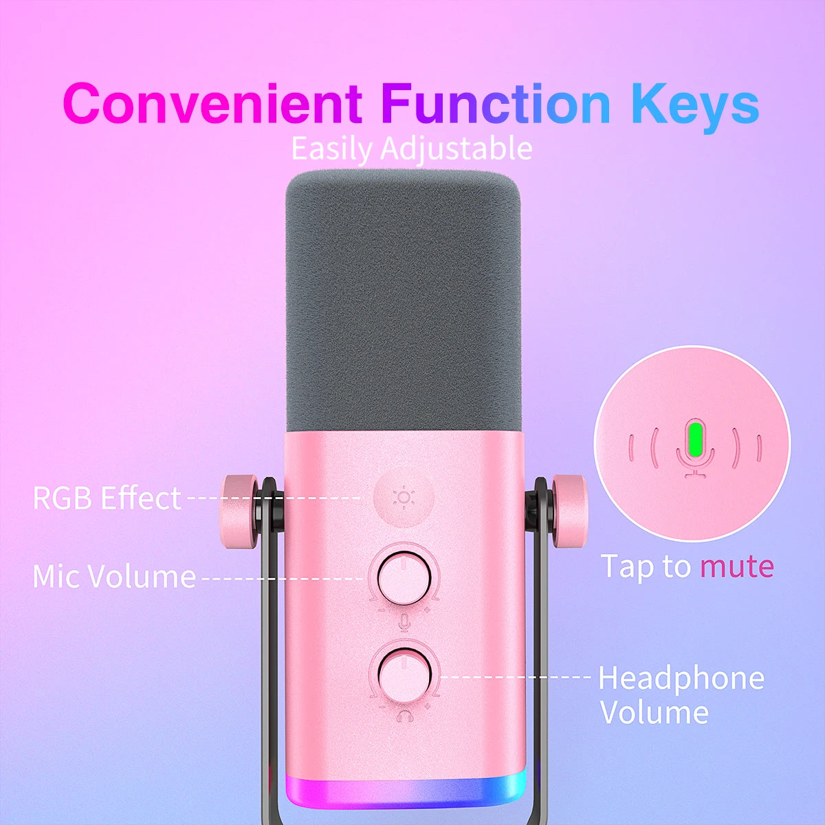 FIFINE AmpliGame AM8P USB/XLR Dynamic Microphone | RGB Control & Mute - Limetastore
