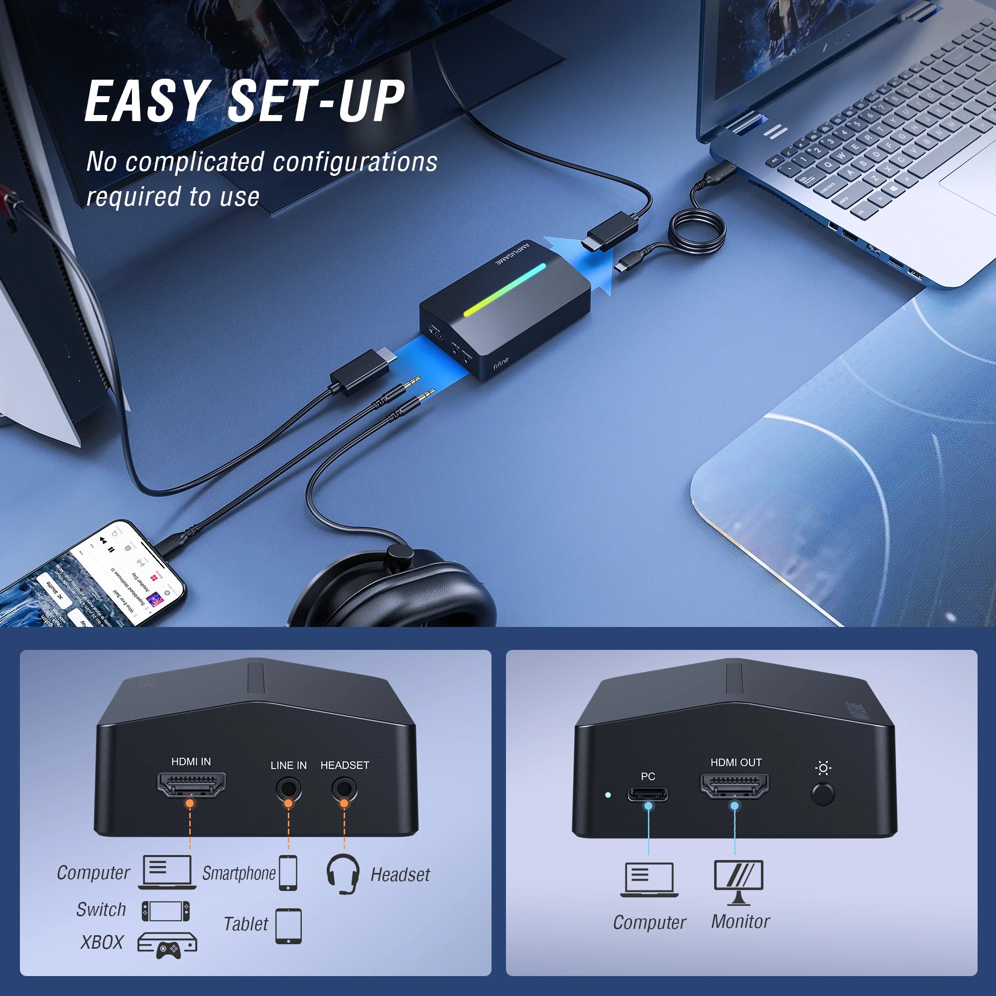 FIFINE V3 4K HDMI Video Capture Card | Low Latency Live Streaming