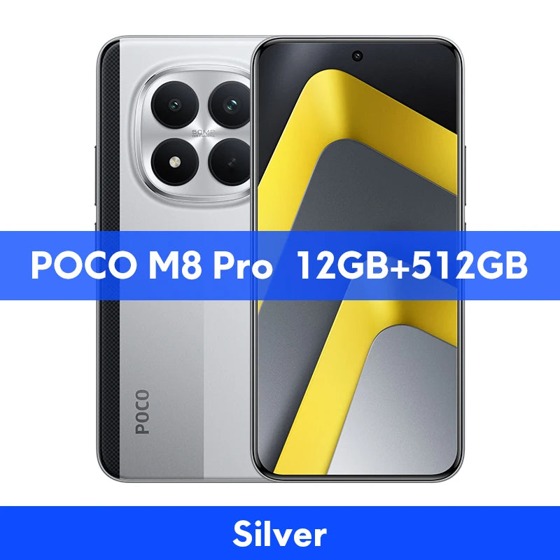【World Premiere】POCO M8 Pro 5G Smartphone Global Version Snapdragon® 7s Gen 4 Octa core 6500mAh battery 100W HyperCharge  6.83" CrystalRes 1.5K AMOLED display 50MP Camera NFC - Limetastore