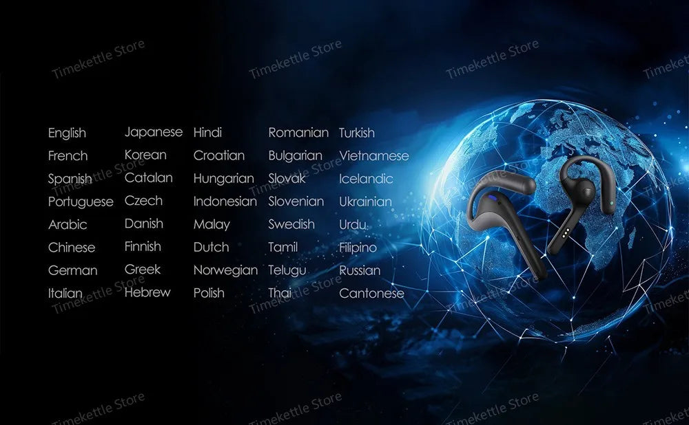 Brezžične slušalke Timekettle W4 Pro AI Translator, dvosmerni prevajalnik za 40 jezikov
