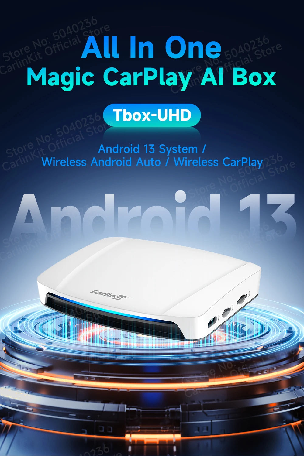 CarlinKit Android 13 UHD HDMI Wireless CarPlay AI Box
