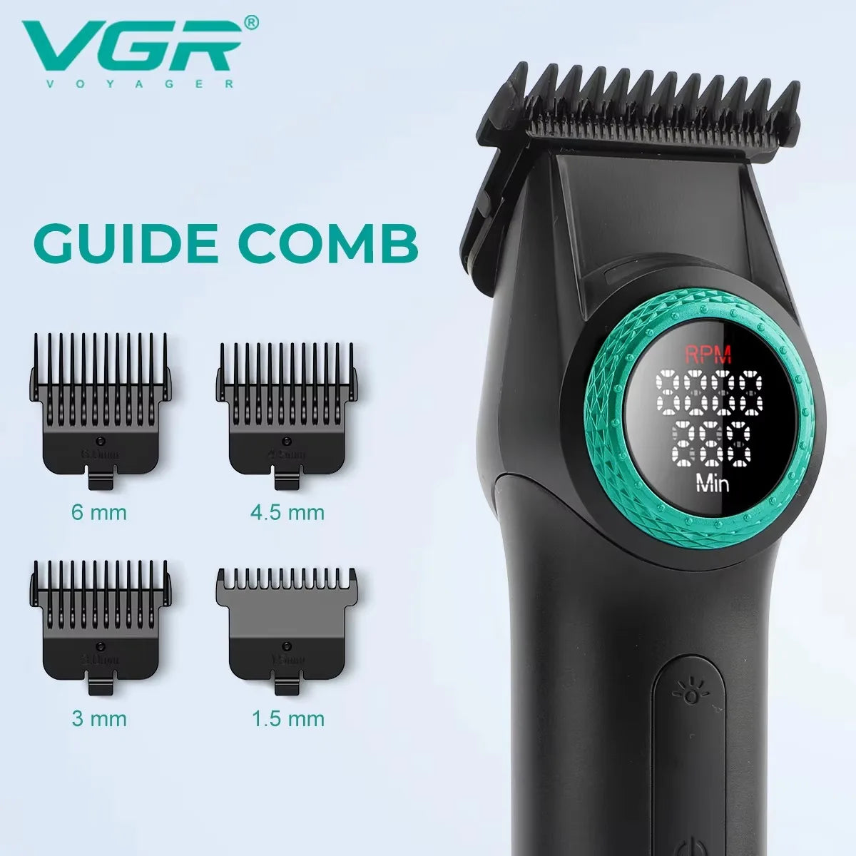 Profesionalni strižnik las VGR V-977 – motor BLDC, 8.000 vrt./min, 5 ur delovanja
