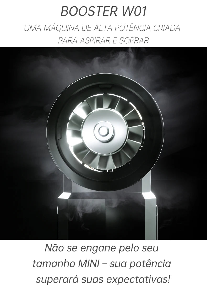 Booster W01 mini turbo ventilator – 100.000 vrt./min brezkrtačni reaktivni ventilator | Izjemno močan ročni pihalnik zraka