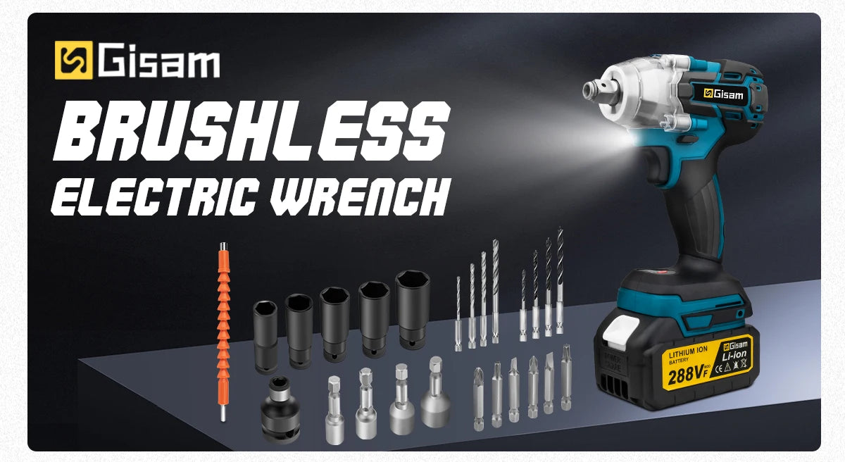 Gisam 320 Nm brezkrtačni udarni vijačnik 1/2"