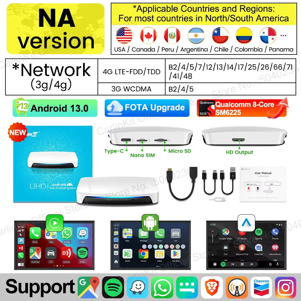 CarlinKit Android 13 HDMI Wireless CarPlay AI Box