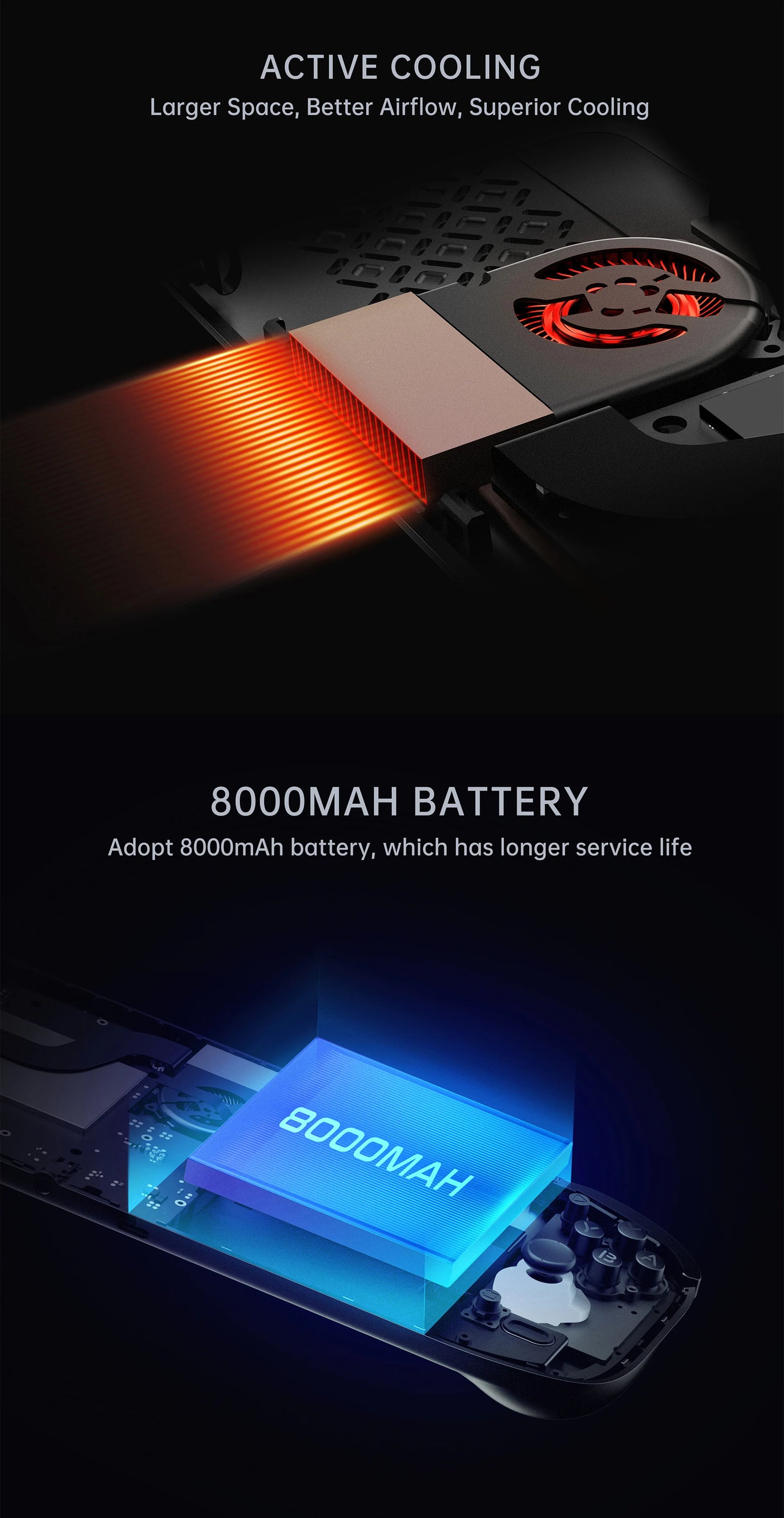 AMPOWN AYN Odin 2 Portal Handheld Game Players 7-Inch OLED 8Gen2 8000mAh Android 13 Portable Retro Video Game Custom Wireless - Limetastore