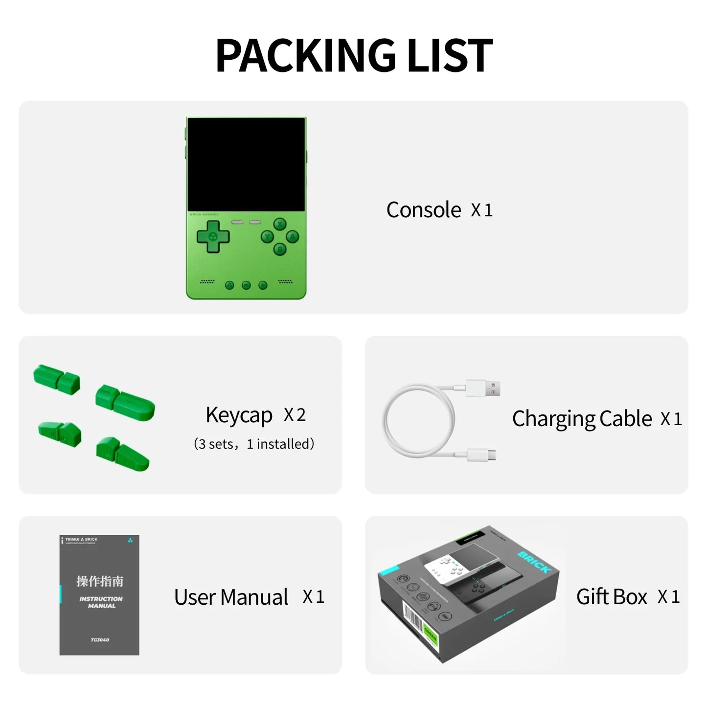 AMPOWN TRIMUI BRICK Metal Retro Games Console Portable Handheld Game Player CNC 3.2 IPS Screen Linux System Video Gaming Device - Limetastore