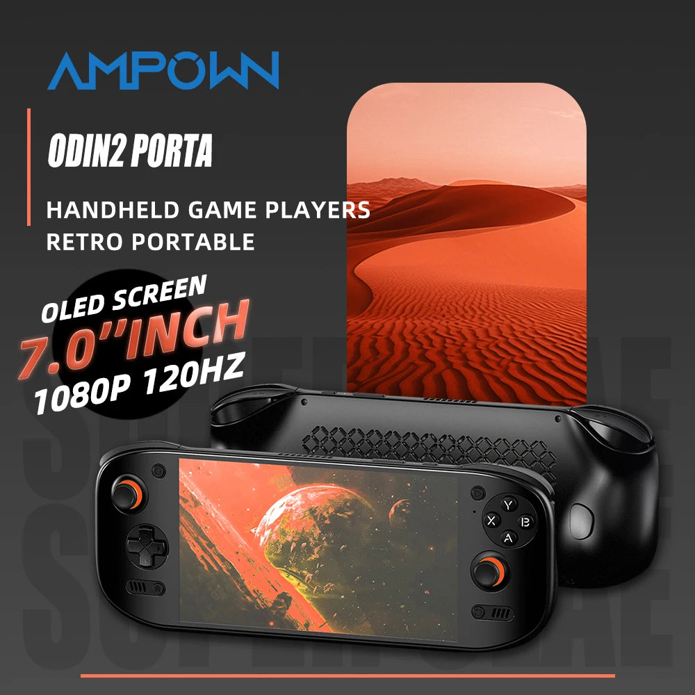 AMPOWN AYN Odin 2 Portal Handheld Game Players 7-Inch OLED 8Gen2 8000mAh Android 13 Portable Retro Video Game Custom Wireless - Limetastore