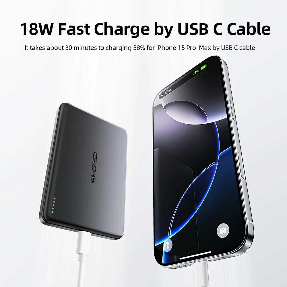 MOVESPEED poltrda baterijska prenosna polnilna baterija 5000 mAh MagSafe Magnetic