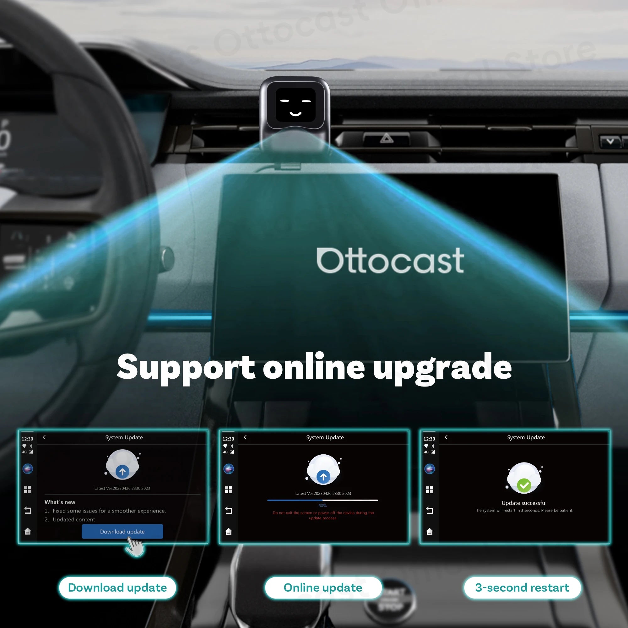 OTTOCAST NanoAI Android 13 Brezžični CarPlay AI Box 128GB