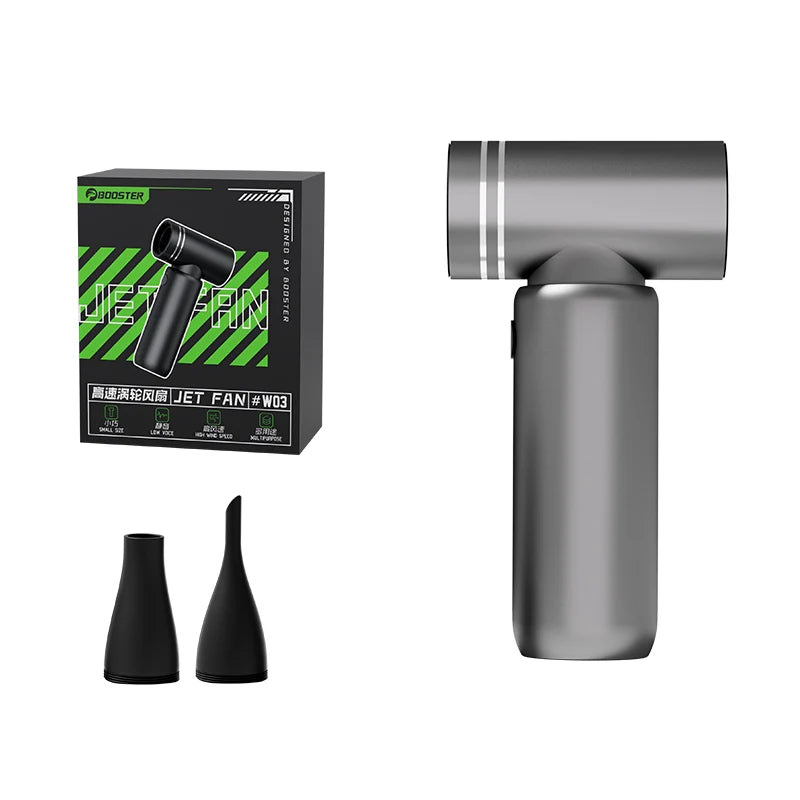 Booster Jet Fan Turbo Mini – 110.000 RPM brezkrtačni zračni pihalnik | Izjemno močan prenosni turbo ventilator