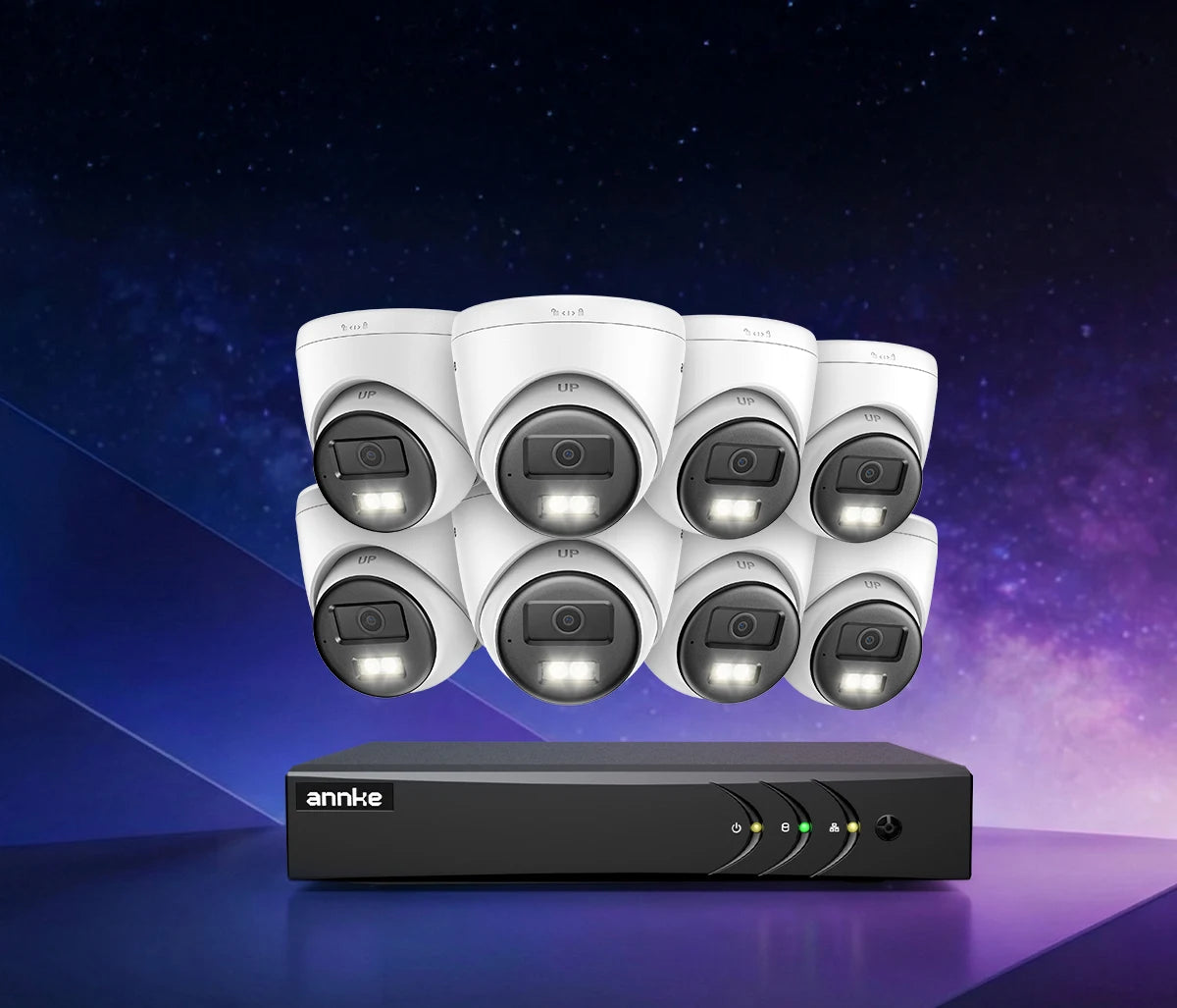 ANNKE 3K CCTV sistem | 5-v-1 8-kanalni DVR, 5MP dome kamere, barvni nočni vid