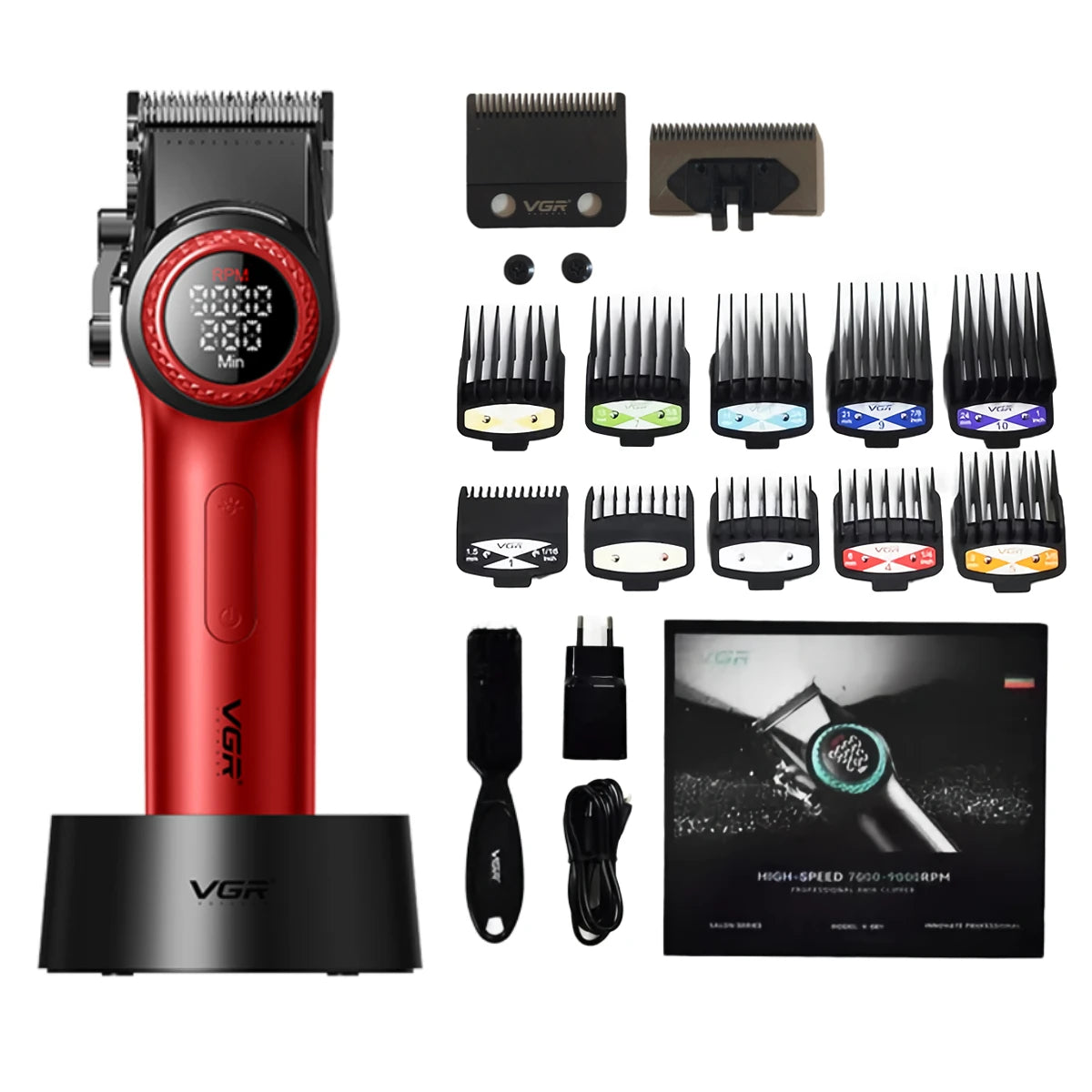 VGR Hair Clipper Cordless Hair Trimmer Professional Hair Cutting Machine Rechargeable Haircut 9000 RPM Clipper for Men V-001